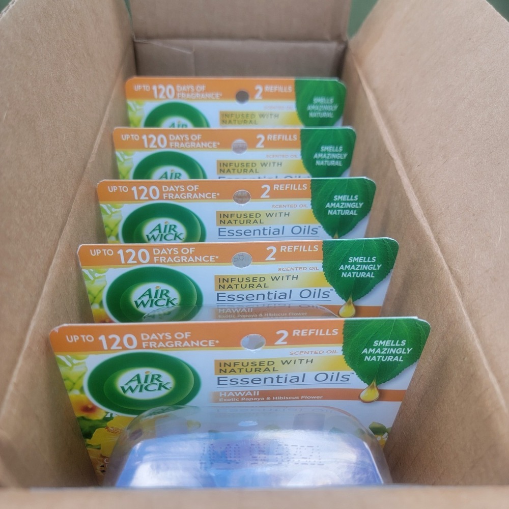 Case Of 6 2-Packs Air Wick Plug in Scented Oil Refill awaii, Air Freshener NEW!
